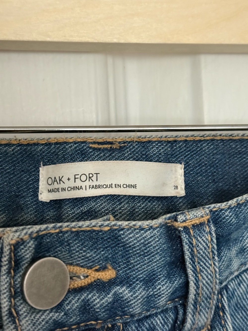 OAK + FORT High-Rise Blue Denim Jeans